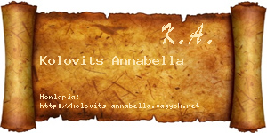 Kolovits Annabella névjegykártya